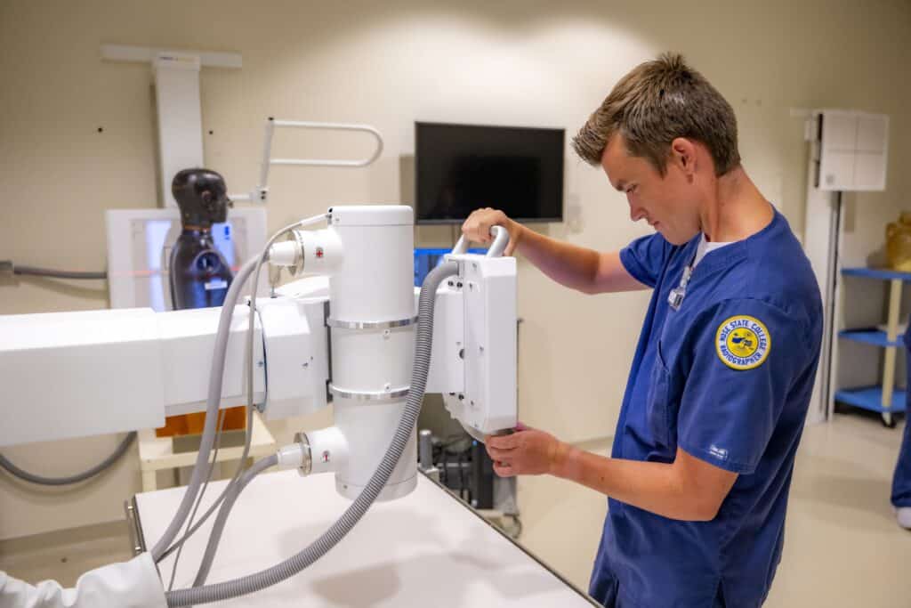 RSC radiologic technologist student works with new equipment