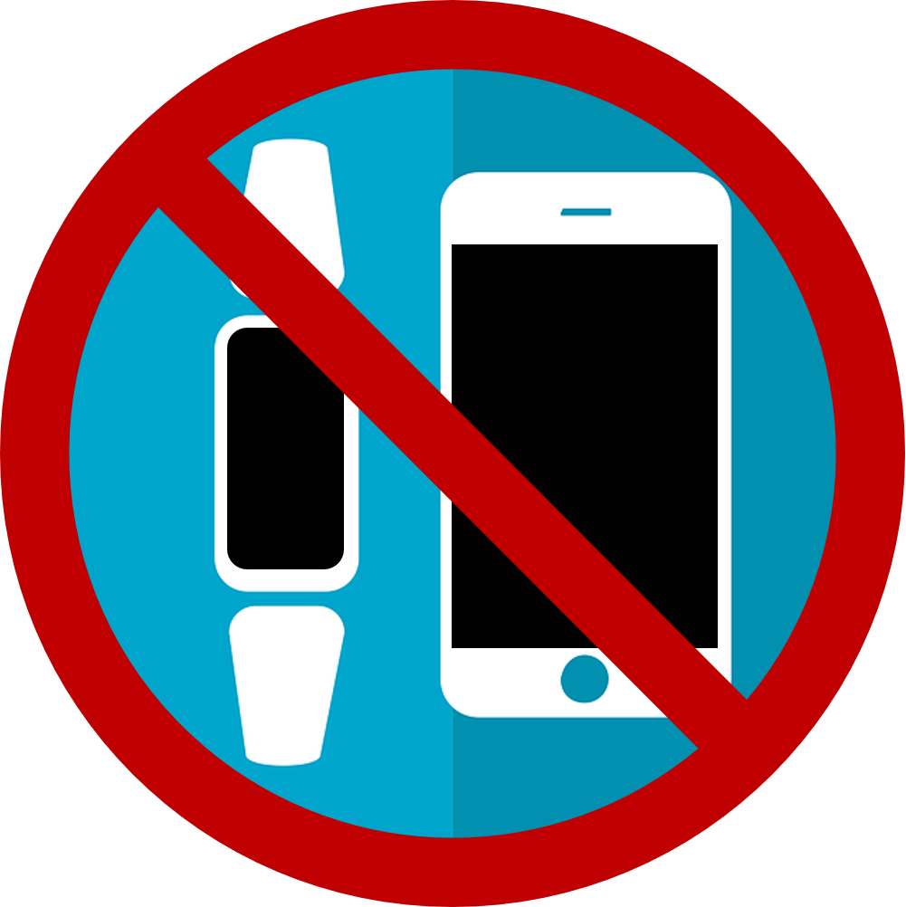 No cell phones; no wearable devices